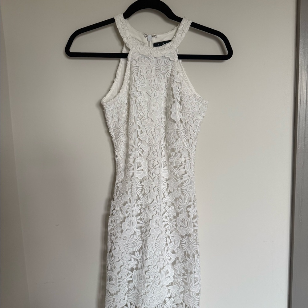 Lulu's White Floral Lace Mini Dress